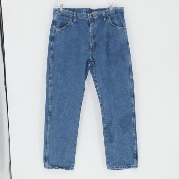 Rustler Light Wash Blue Jeans  Men Size 38 x 30 Heavy Cotton - Picture 1 of 4